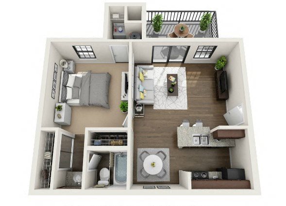 Clipper: 1BR 1BA/620 SF